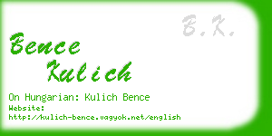 bence kulich business card